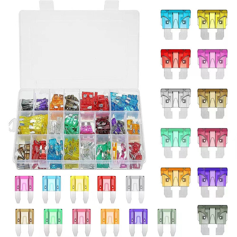 Free shipping- 300x Standard Blade Auto Car Assorted Fuse Assortment Kits Sets 2A-35A With Box