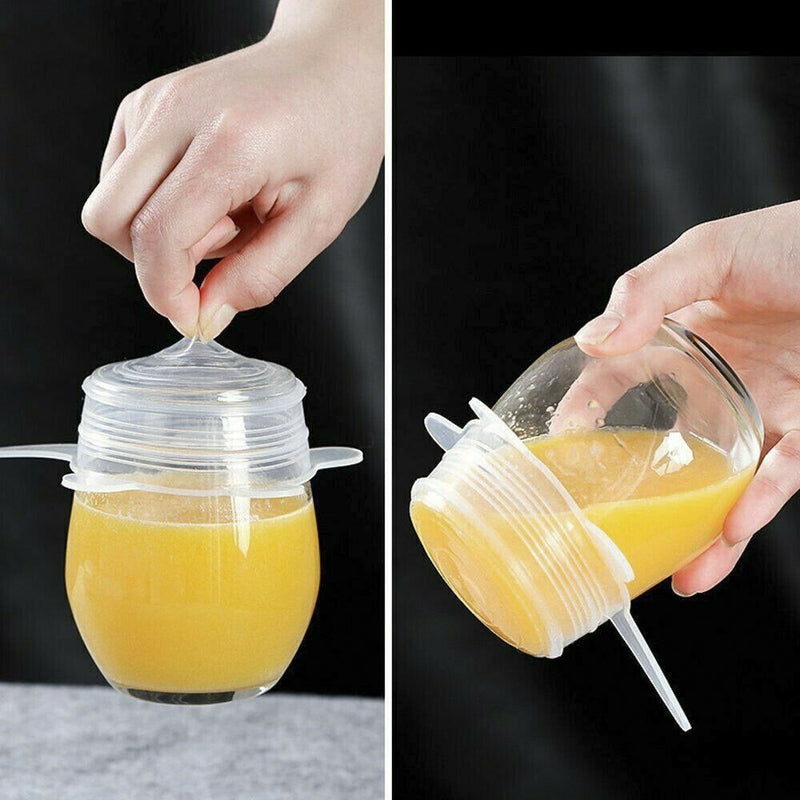Free shipping- 6pcs Stretch Reusable Silicone Food Cover