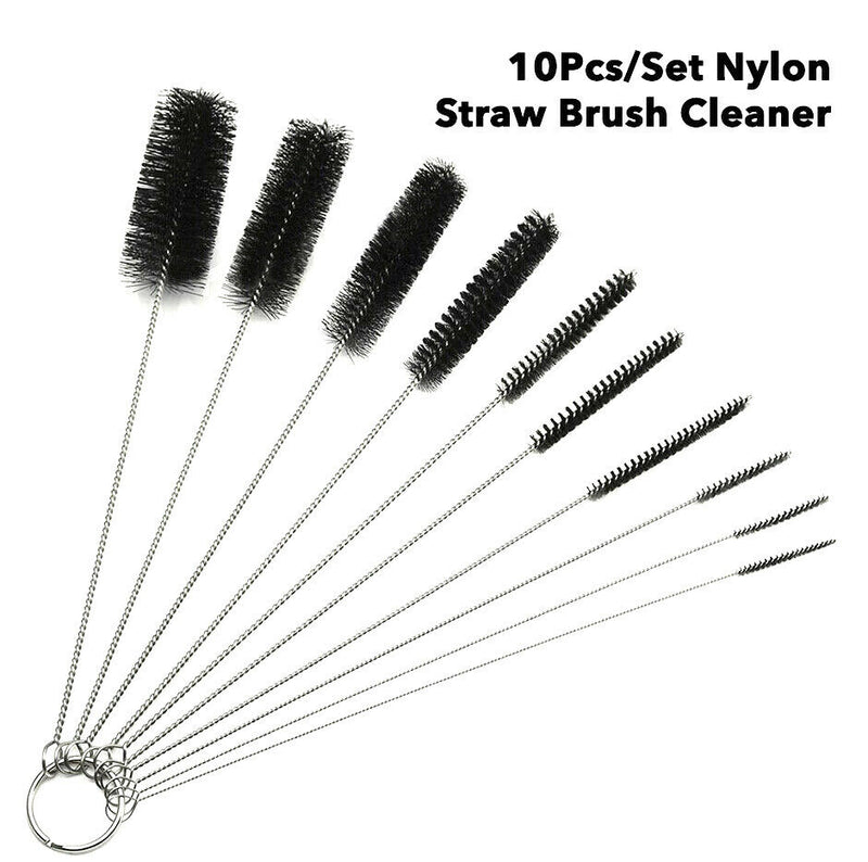 Free shipping- 10Pcs Nylon Straw Brush with Key Ring