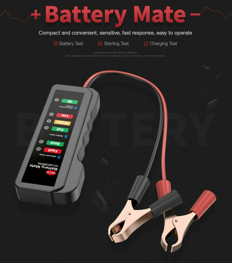 Free shipping- Car Battery Tester Automotive 12V Digital Testing Tool Voltage Analyzer Checker